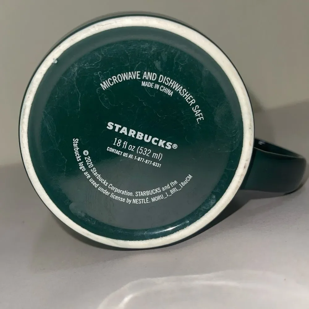 2020 Starbucks Holiday Christmas Coffee Mug 18 fl oz w/green & Purple Trees EUC